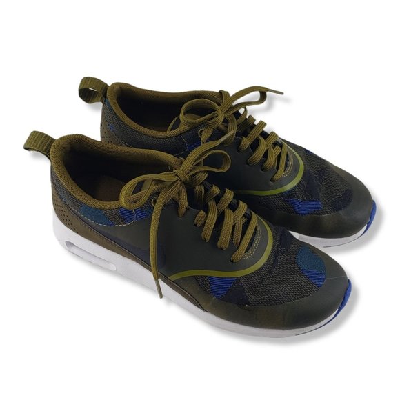 Nike Womens Air Max Thea Running Shoes Olive Green Camouflage print - Picture 1 of 11